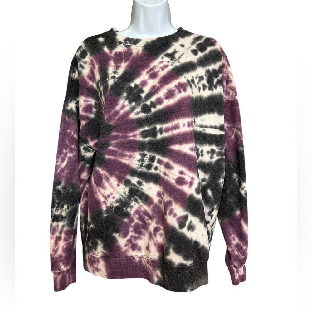 Garage Womens Tie Dye Sweatshirt Size M Purple Black Cozy